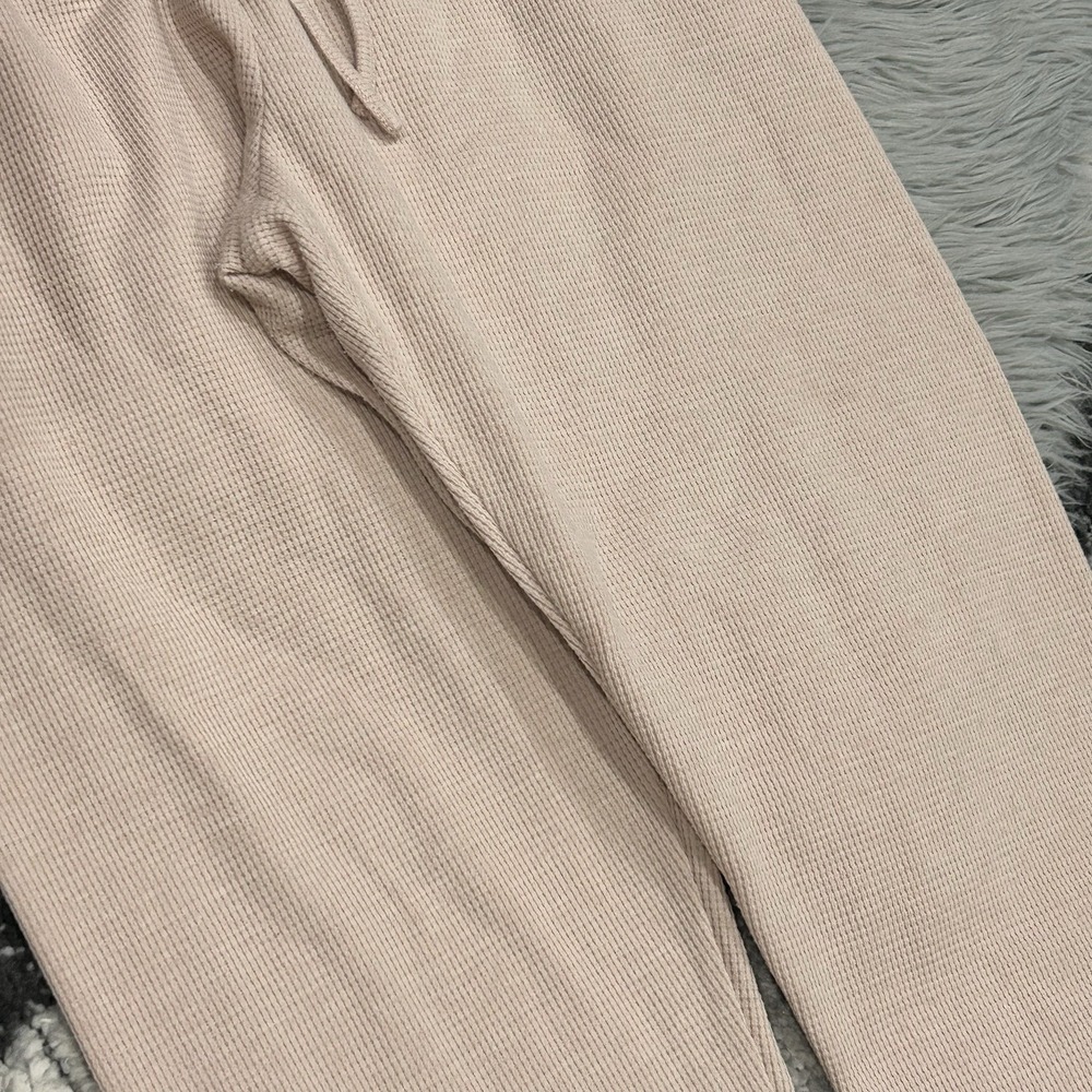 Eileen Fisher By Egreis Organic Cotton Tan Waffle Knit Lounge Pant Size Medium - Picture 4 of 4